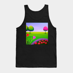 Valentine Wall Art - Our hearts growing side by side - Unique Valentine Fantasy Planet Landsape - Photo print, canvas, artboard print, Canvas Print and T shirt Tank Top